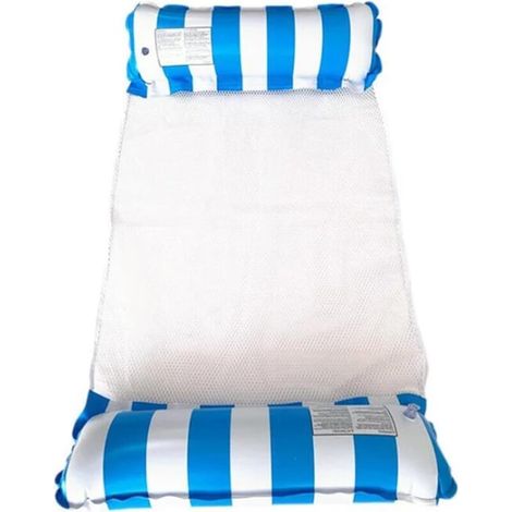 Hamac gonflable flottant pour piscine, lit flottant gonflable 4 en 1, hamac flottant pliable polyvalent, lit flottant portable ultra léger pour adultes (Bleu foncé) (1/3)