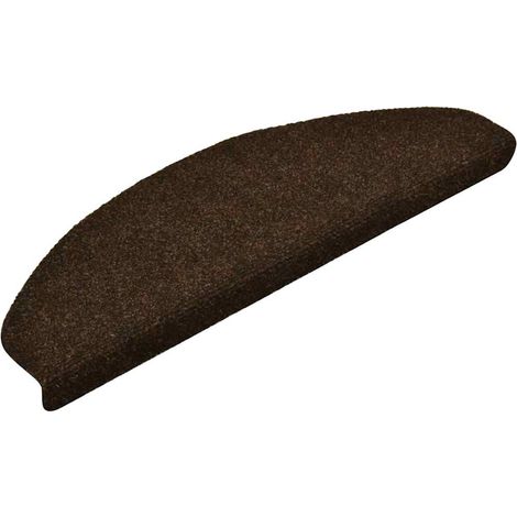 Maison Exclusive - Tappetini per scale autoadesivi 5 pz 65x21x4 cm marrone semicircolari grandi