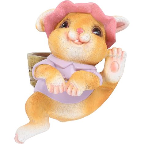 Figurine de pot fleurs suspendu Rengue, décoration mignonne en forme d'animal pour (1/5)