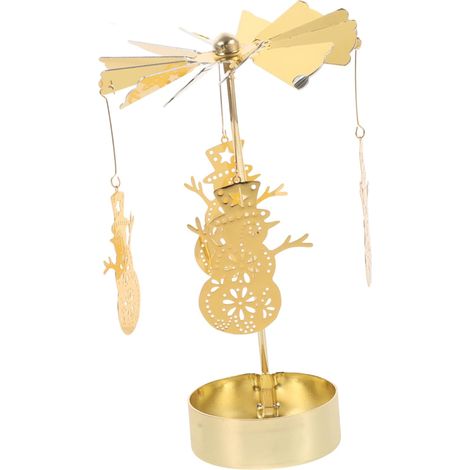 Bougeoir Rotatif Forme de Moulin à Vent Carrousel de Bougies Décoration de Bureau pour Fête Support de Bougie de Table (1/5)