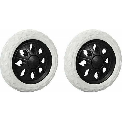 Roulettes de remplacement pour chariot de courses – Lot de 2 roues noires en polypropylène résistant, diamètre 10 cm (1/5)