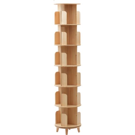Étagère à livres rotative, design à 6 niveaux, haute capacité de charge (1/5)