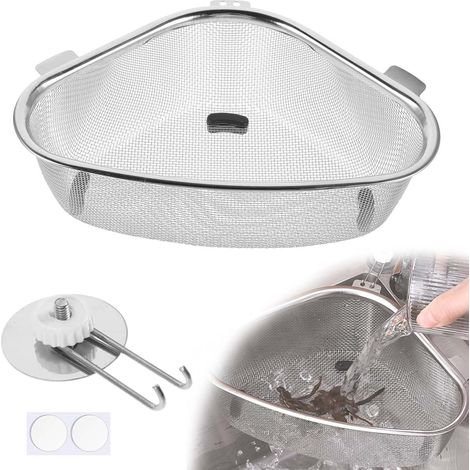 Filtre de cuisine, panier de vidange multifonctionnel, filtre d'évier en acier inoxydable, filtre d'évier pour filtre d'angle (1/5)