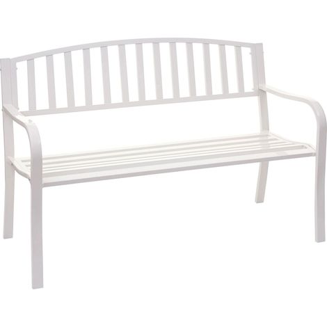 Banc de jardin 2 places en acier enduit de poudre blanc 040001114