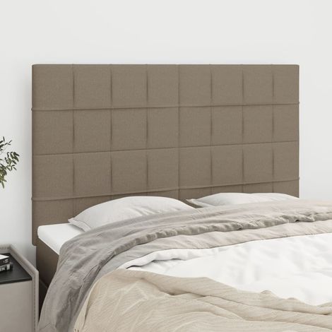 Testiera per letto Tortora 144x5x118/128 cm Tessuto vidaXL (1/5)