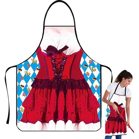 Tablier de fête allemand, tablier Oktoberfest résistant à l'huile tablier Dirndl pour femme, tablier Lederhosen tablier nouveauté pour femme tablier femme drôle de cuisine (1/5)