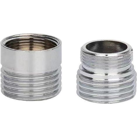 Aérateurs pour robinet 2 adaptateurs de robinet en métal de 18 mm à 22 mm, adaptateurs métalliques pour robinet de cuisine à économie d'eau