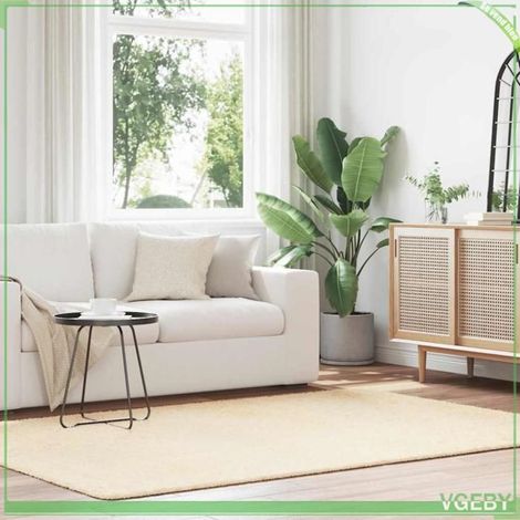 4102839 Tapis Shaggy à poils longs NAVARRA crème 160x230 cm polyester (1/5)