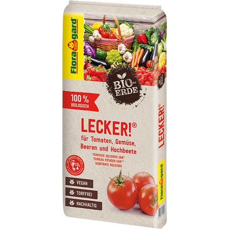 Floragard® BIO-ERDE Lecker® für Tomaten Gemüse Beeren und Hochbeete - 20 Liter