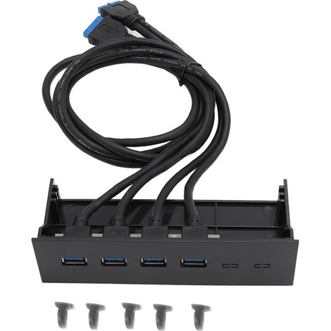 5,25-Zoll-Frontpanel mit 4 Anschlüssen (5 Gbit/s USB 3.0), Plug & Play für Desktop-PCs, kompatibel mit den meisten Motherboards. (1/5)