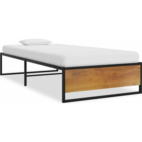 Estructura de cama sin colchón metal negro 100x200 cm vidaXL (1/5)