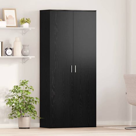 Vitrina Roble negro 80 x 35 x 180 cm Madera contrachapada vidaXL (1/5)
