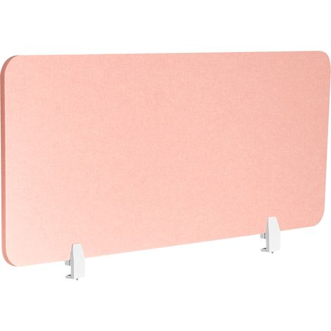 Panel separador acústico escritorio PET tapizado en tela 160 x 50 cm rosa claro Split