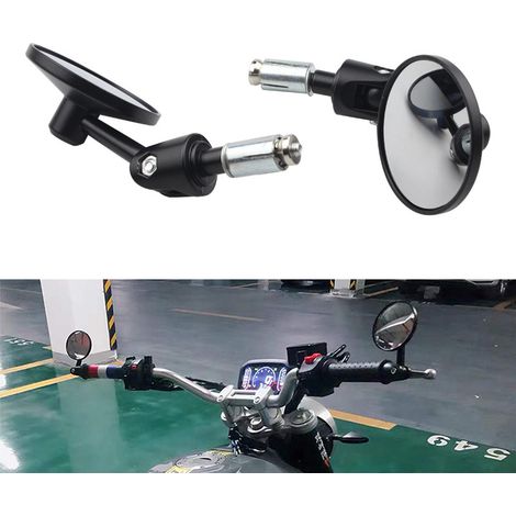 Accessoires moto, modification de rétroviseur de guidon, petit rétroviseur rond, rétroviseur d'extrémité de guidon, rétroviseur universel pliable de 22 mm