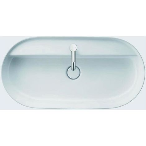 Duravit Luv - Aufsatzwaschtisch, 80x40 cm, mit 1 Hahnloch, DuraCeram, Alpinweiß 0380800000 (1/5)