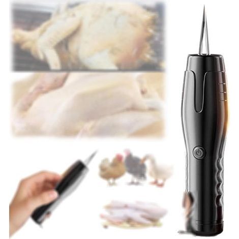 Poultry Defecation Tool - 1-Pack - Defecation Clip - Dual Motors - 23 × 5.5 × 2.8 cm - Conical Stainless Steel Head - Waterproof All-in-One - Comfortable Handle - Double-sided (Push-in and Insert) - S (1/5)