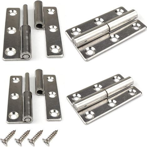 Set of 4 removable 7.6 cm door hinges made of 304 stainless steel for interior and exterior doors (1/5)