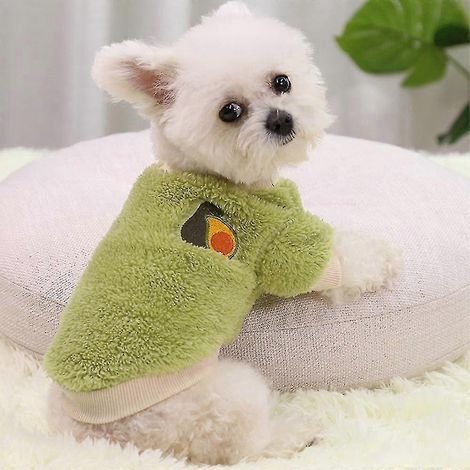 Haustierkleidung Welpen Hund Warmer Fleece Pullover Mantel Kleiner Yorkshire Terrier Chihuahua Katze-M-Green