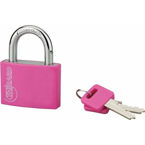 Cadenas à clé TYPE 1 aluminium color 50 mm rose (1/2)