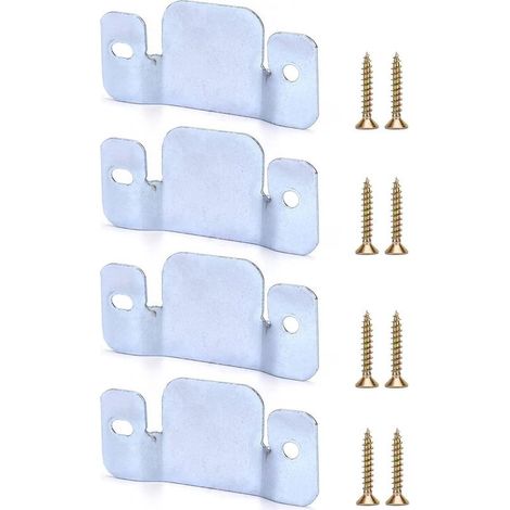 ® 4 Pcs Supports de Fixation pour Canapé Sectionnel, Connecteur de Canapéà Emboîtement en Fer Galvanisé avec Vis (96 x 46 mm) (1/5)