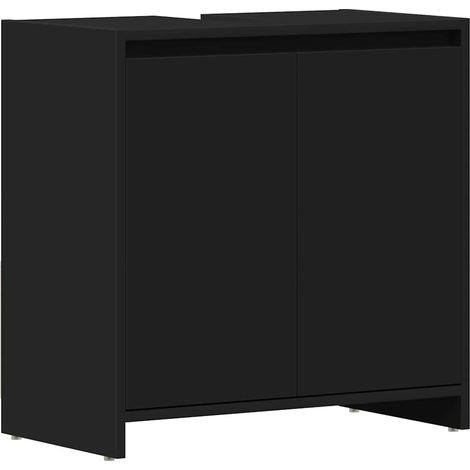 Maison Exclusive - Badezimmerschrank Schwarz 60x33x60 cm Holzwerk (1/5)