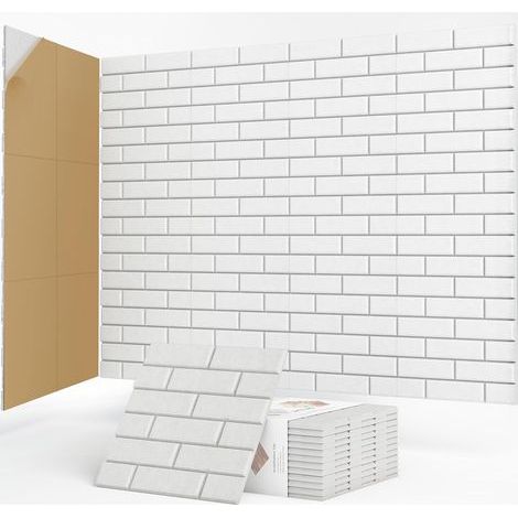 Lot de 12 panneaux acoustiques autocollants,30x30x1cm panneaux insonorisants en brique, panneaux muraux acoustiques haute densité pour studios d'enregistrement, salle de jeux, maison, bureau (1/5)