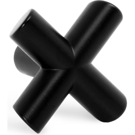 pomo zamak equis 40x40 acabado cromo, latonado, negro, blanco mate, negro mate, cobre acabado negro mate