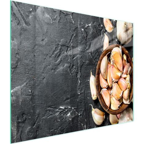 Glasschneidebrett 52x30 Knoblauch
