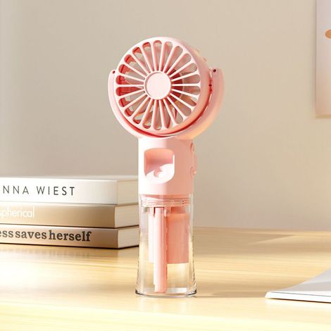 Mini ventilateur brumisateur pour étudiants - Alimentation USB - Portable - Hydratant - Idéal pour l'école et les voyages - Type de brumisateur F4 (rose) (1/5)