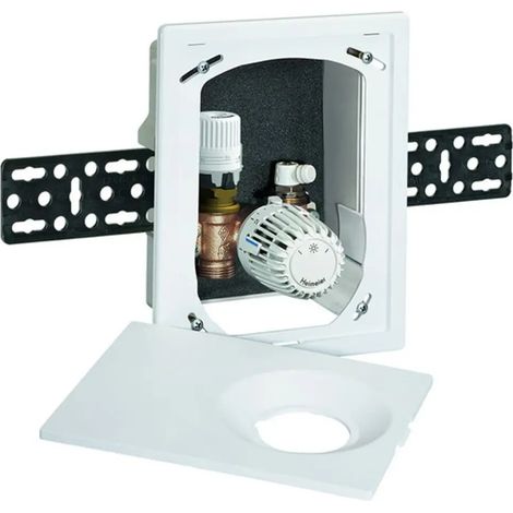 HEIMEIER Caja empotrada Multibox Eclipse K con válvula termostática, blanco RAL 9016, 9318-00.800