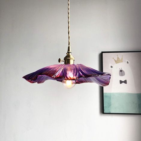 E27 Industrielle Vintage Verre Suspensions Luminaire Retro Plafonnier Luminaire Industrielle Eclairage de Plafond Verre Retro Suspensions Luminaires Suspensions Plafonniers Luminaire(Violet) (1/5)