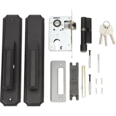 Interior Door Handle, Aluminum Alloy Door Handle, Right Door Lever with 3 Keys for Home, Bathroom, Bedroom, Door Levers (1/5)