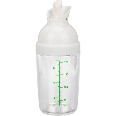 Shaker à vinaigrette de 200ml sans BPA, pot à vinaigrette avec couvercle pour prévention des fuites, blanc pour la cuisine (1/5)