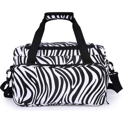 Sac à Outils de Coiffure pour Salon Sac à Main à Rayures Zébrées Parfait pour Sèche Cheveux Lisseur 35 x 20 x 24 cm (1/4)