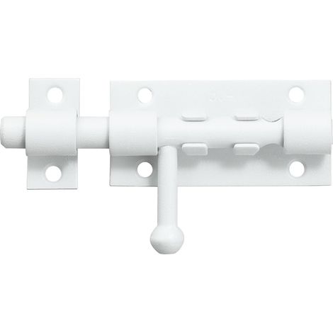 Verrous Loquet Porte Extérieur 19.5 CM, 304 Acier Inoxydable, Blanc Finition Loquet de Porte à Boulon Coulissant Verrou de Porte à Barillet Serrure avec Trou pour Cadenas (1/5)