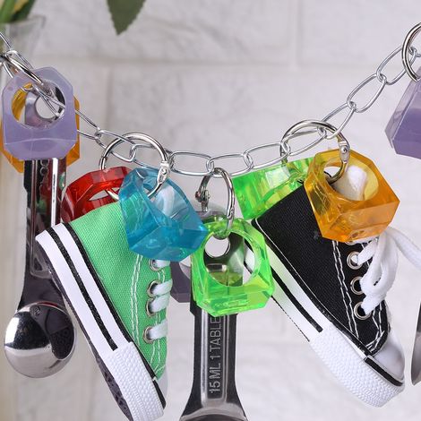Jouet à mâcher en plastique coloré pour perroquet, à suspendre dans une cage (1/5)