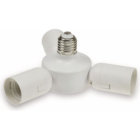 Douille CHILITEC E27 "Triple" 22237, adaptateur pour 3 douilles à vis E27, blanc