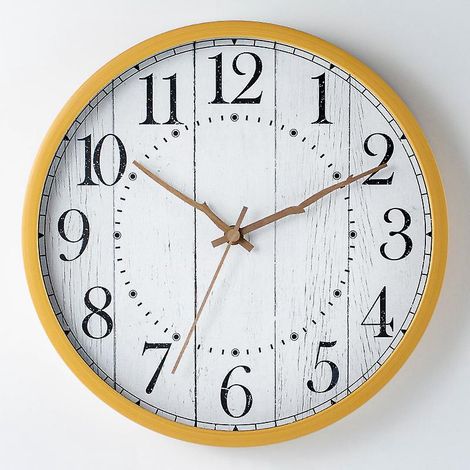 30cm - Horloge Murale En Bois Blanc Imitation Bois, Personnalit Simple Et Crative (1/5)