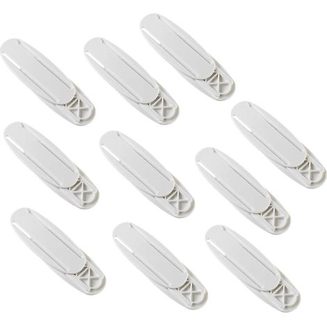 Lot de 10 multiprises avec support de câble auto-adhésif, fixation murale ou de bureau (1/5)