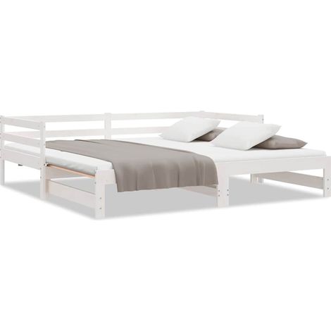 Maison Exclusive - Rozkládací denní postel bez matrace bílá 90x190 cm (1/5)