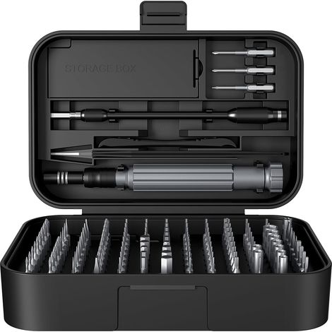 Lntyq Jeu de tournevis de précision 150 en 1, jeu de tournevis portable avec 120 embouts magnétiques, tournevis hexagonal pour téléphone, ordinateur portable, PC, montre, lunettes, noir