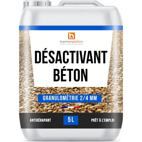 Harmony Beton – Béton désactivé 5 L – Désactivant surface extérieur 2/4 mm – Aspect gravillonné antidérapant – Application facile pour allées et terrasses