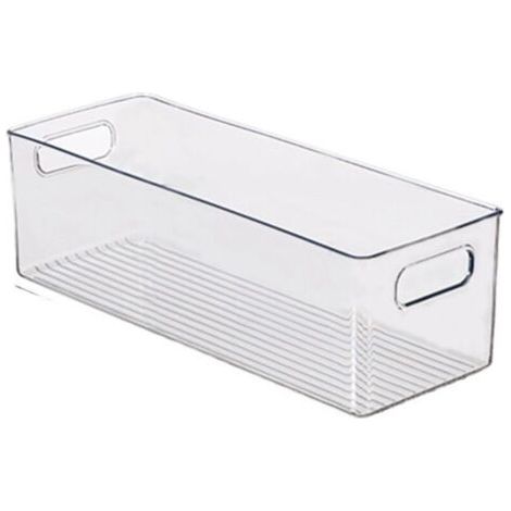 Cabinet/Kitchen Boîte de Rangement, Moyen Bac pour Réfrigérateur en Plastique, Longue Boîte, Transparent (1/5)