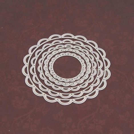 Matrice de découpe ronde en dentelle pour scrapbooking DIY et cartes d'embossage
