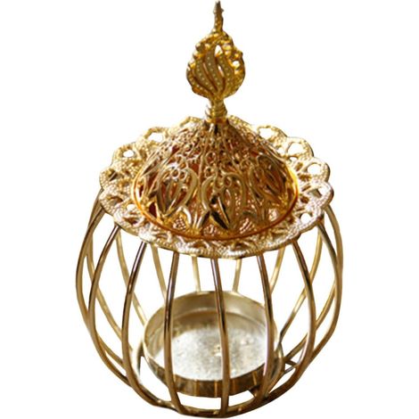 Brûleur de Parfum en Métal Doré 2-en-1 Porte-Parfum et Chandelier Décoratif pour Sauna et Yoga Design Élégant en Fer (1/5)