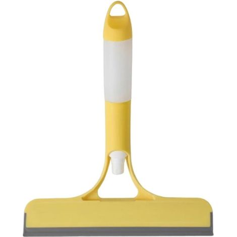 Raclette de fenêtre de -DOUche, essuie-glace de nettoyage par pulvérisation, grattoir compact avec silicone remplaçable et poignée ergonomique, nettoyant polyvalent avec buse de pulvérisation intégrée