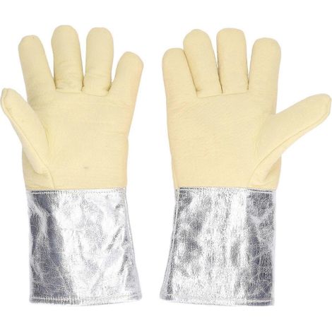 1 paire de gants en aluminium, gants isolants thermiques résistants aux hautes températures pour travaux de soudage industriel
