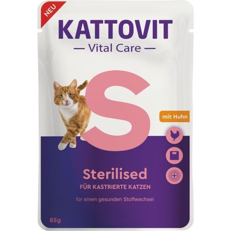Kattovit  Cuidado Vital  Sobre 85g - Esterilizado - Pollo 85g
