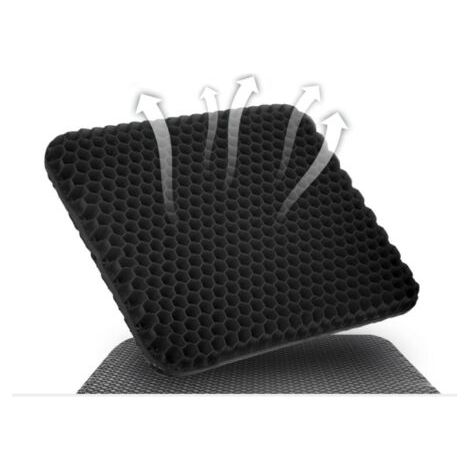 QORVA-Coussin de Chaise,Coussin de Gel Respirant, Coussin Anti Escarres, Soulage la Pression sur Le Orthopédique avec Housse Antidérapant pour Voiture/Bureau/Maison/Fauteuil Roulant
