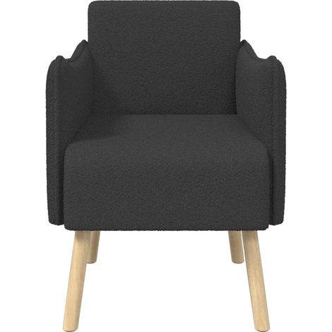 vidaXL Sillón decorativo Gris oscuro Bouclé (1/2)